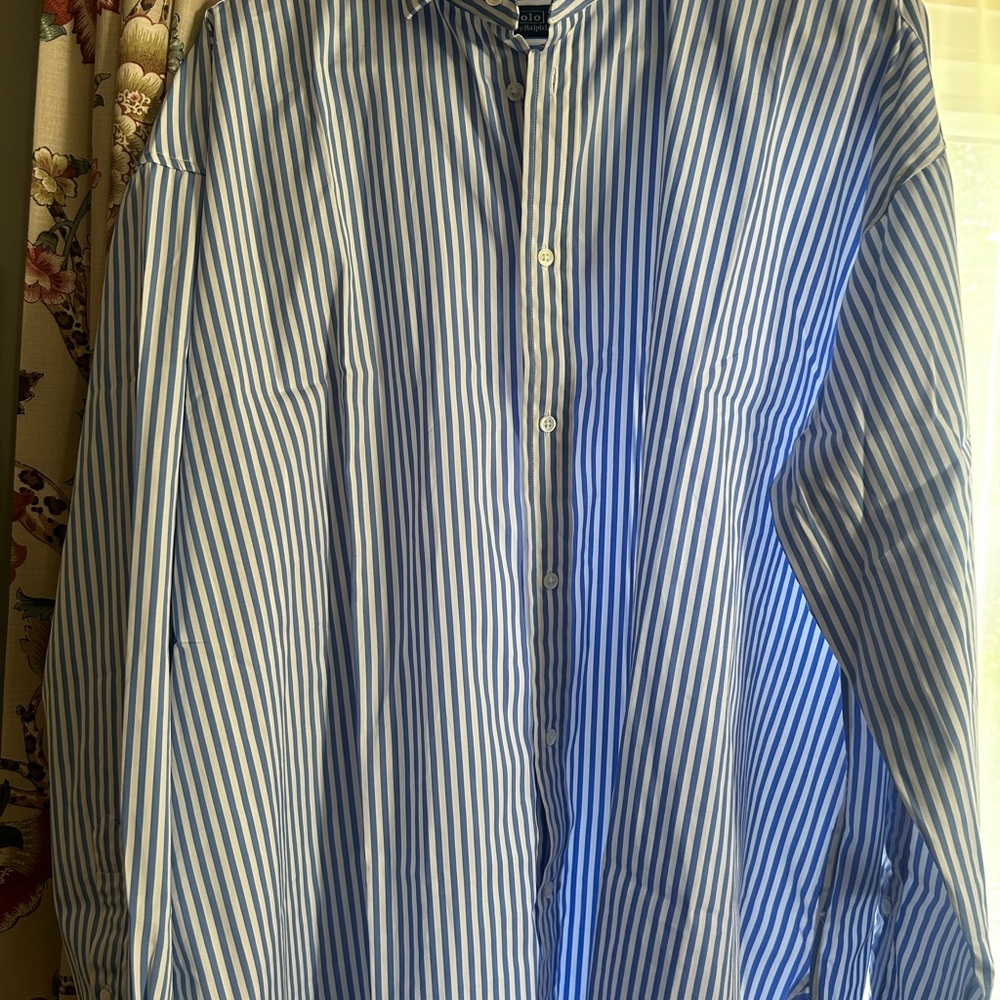 Polo by Ralph Lauren Blue and White Striped Shirt